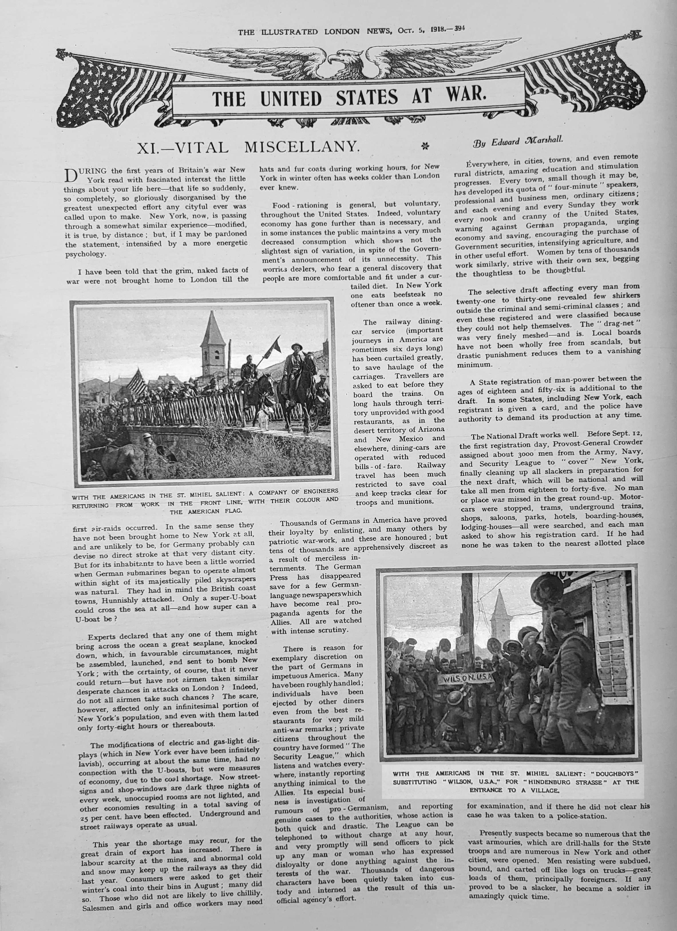 united states at war vital miscellany oct 5 1918